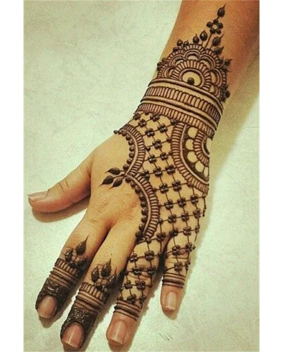 Delicate Harmony Blending Into Creeper Back Hand Mehndi Design